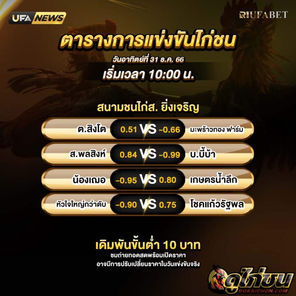 ตารางไก่ชน31-12-66