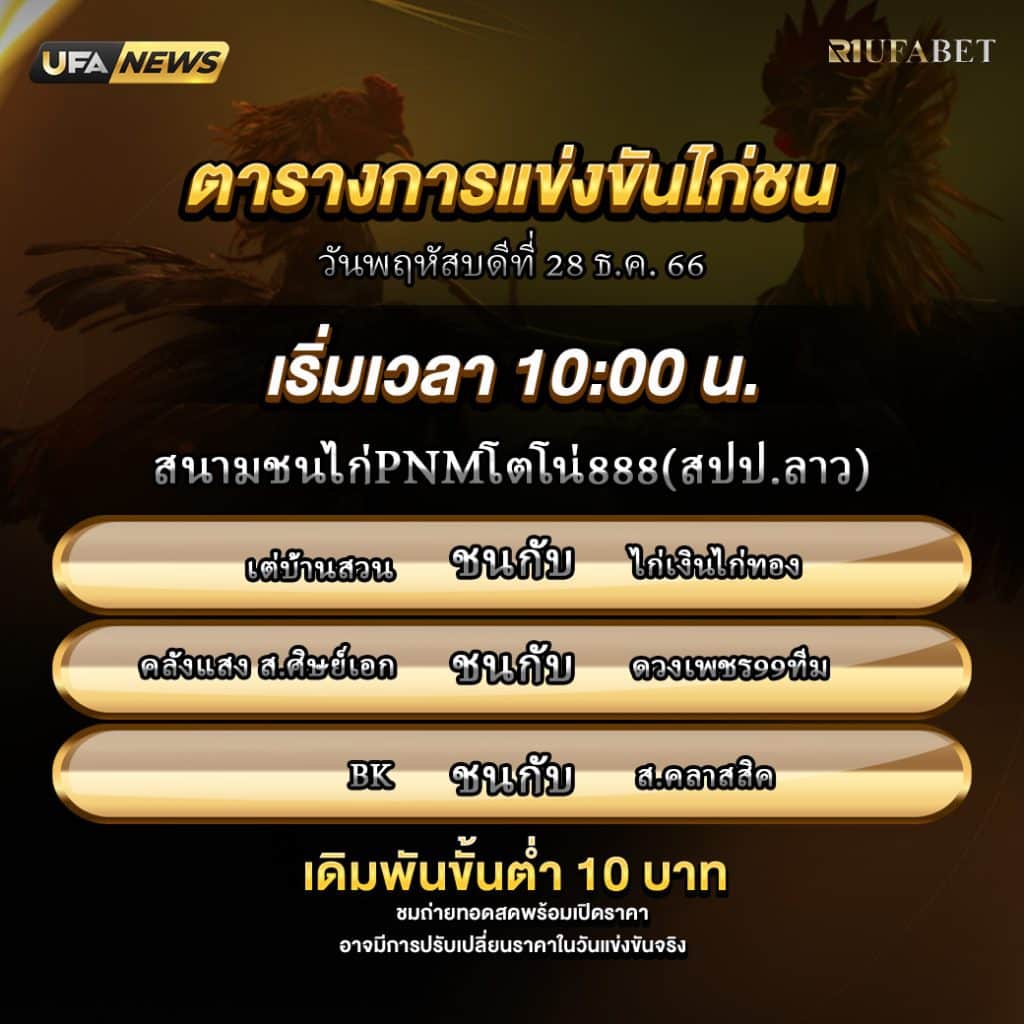 โปรแกรมไก่ชน28-12-66