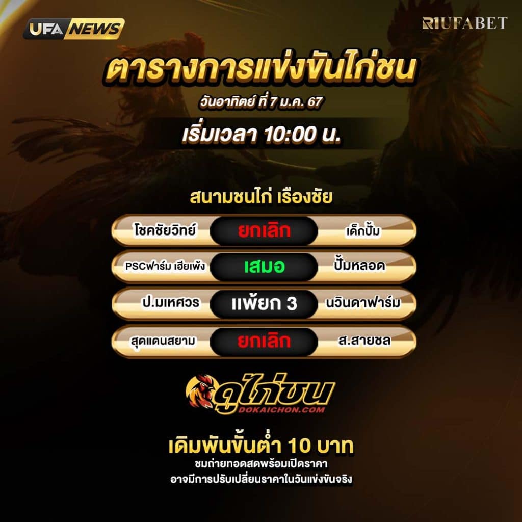 ผลไก่ชน07-01-67