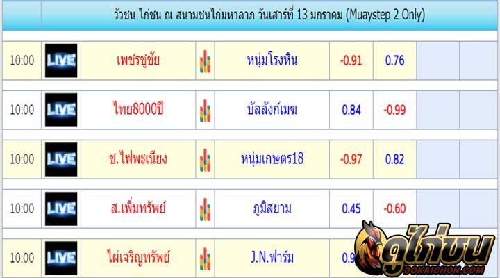 โปรแกรมไก่ชน13-01-67