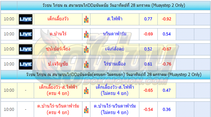 โปรแกรมไก่ชน28-01-67