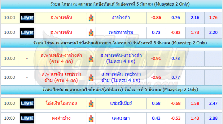 ตารางไก่ชน5-3-67