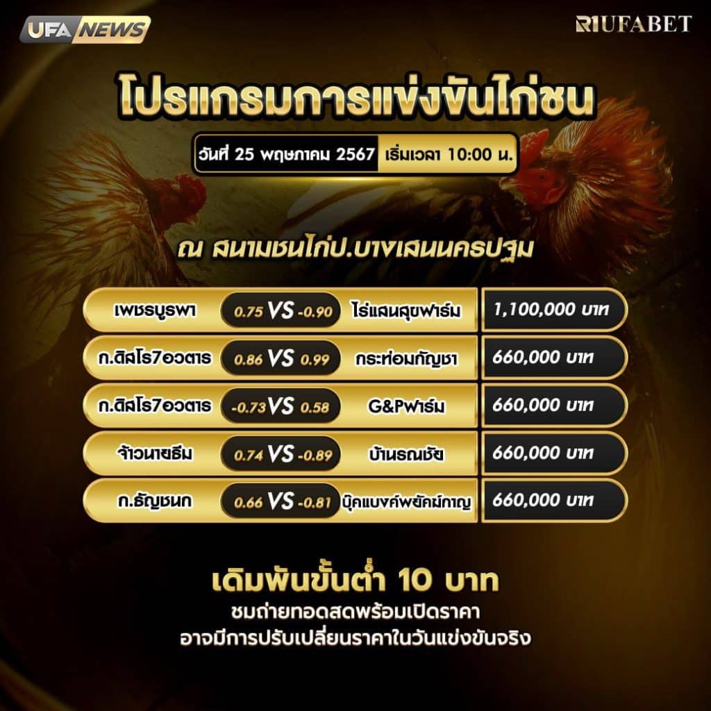 โปรแกรมไก่ชน25-5-67