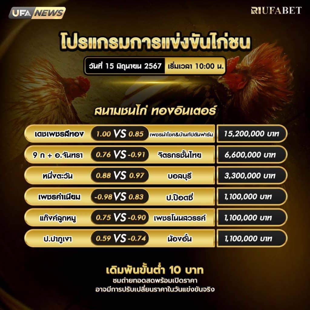 โปรแกรมไก่ชน15-6-67