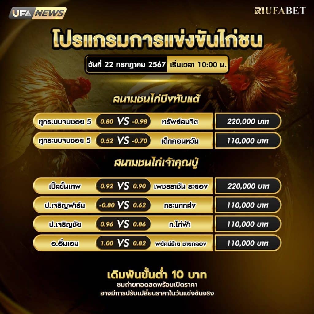 โปรแกรมไก่ชน22-7-67