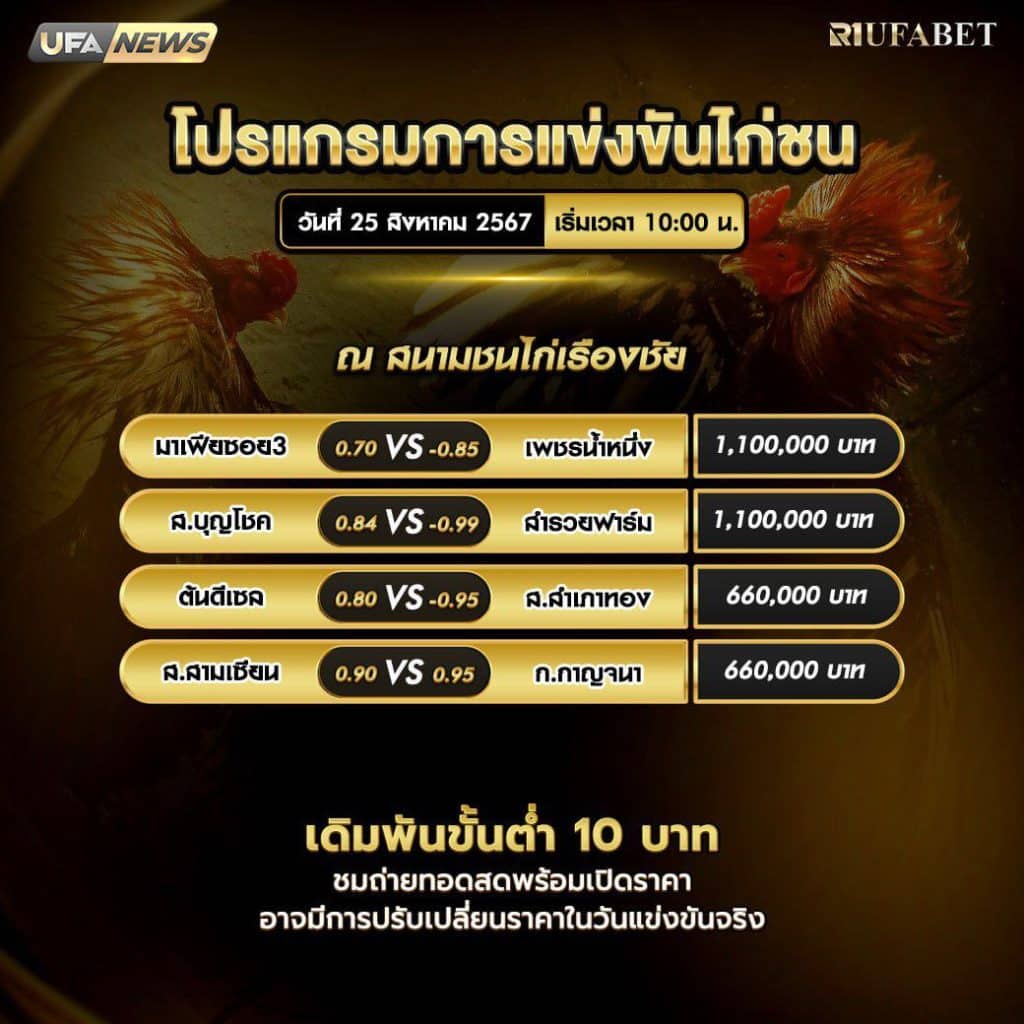 โปรแกรมไก่ชน25-8-67