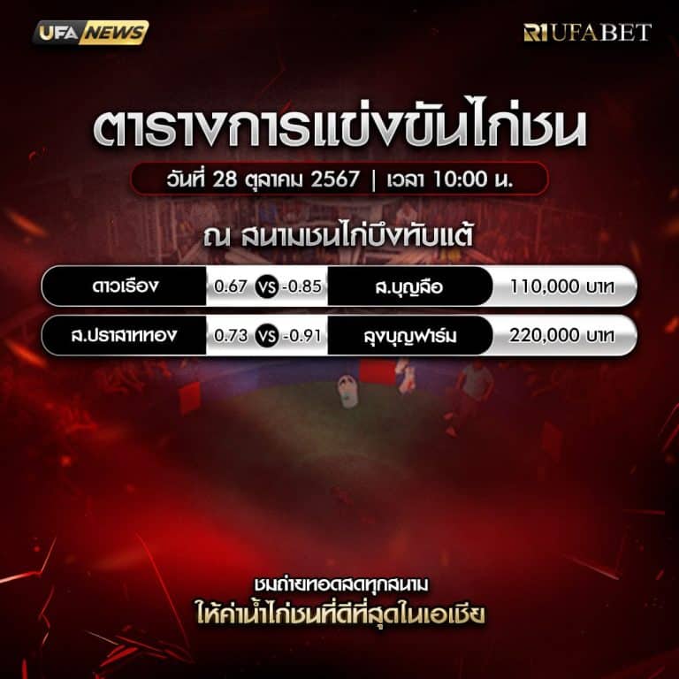 ตารางไก่ชน 28-10-67