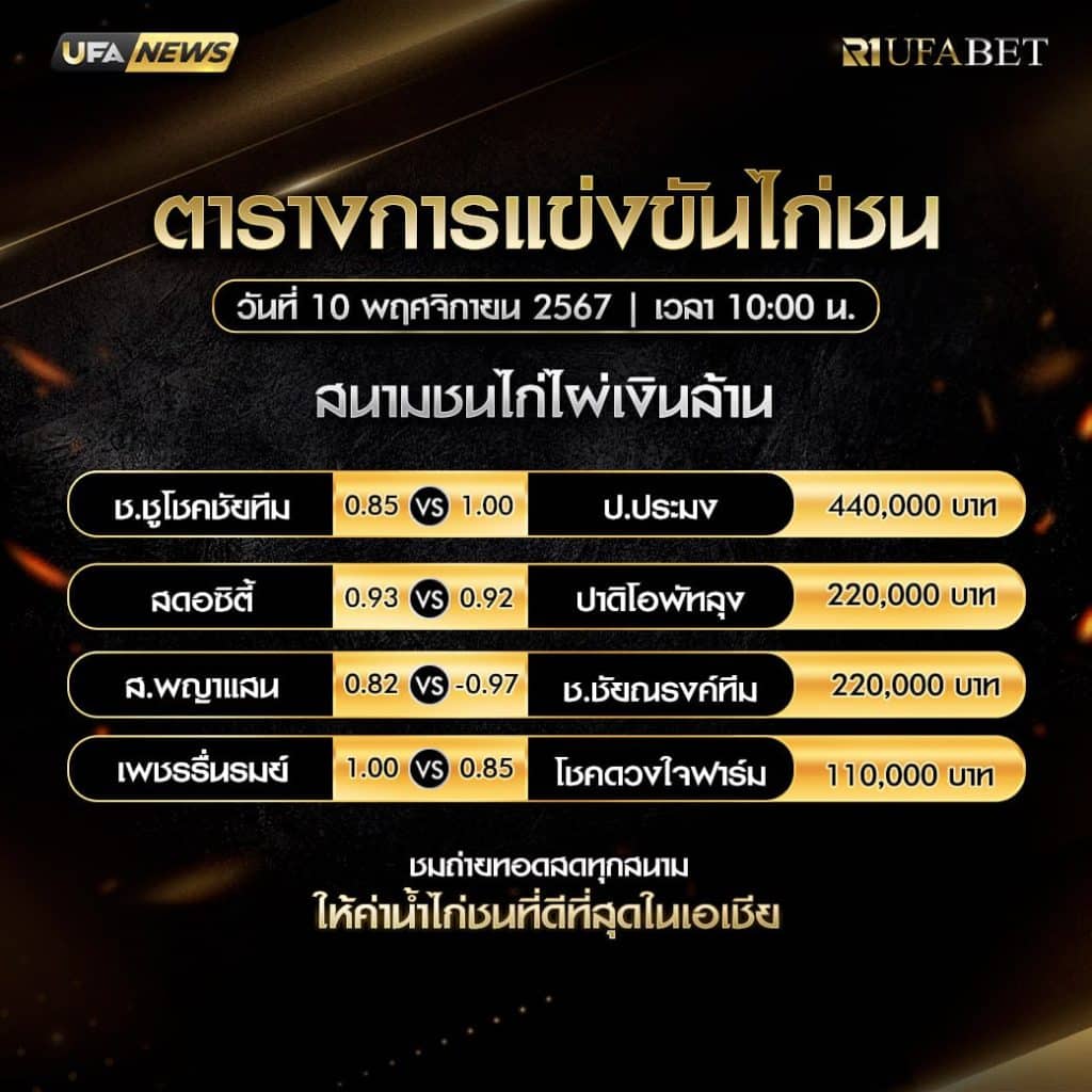 ตารางไก่ชน10-11-67