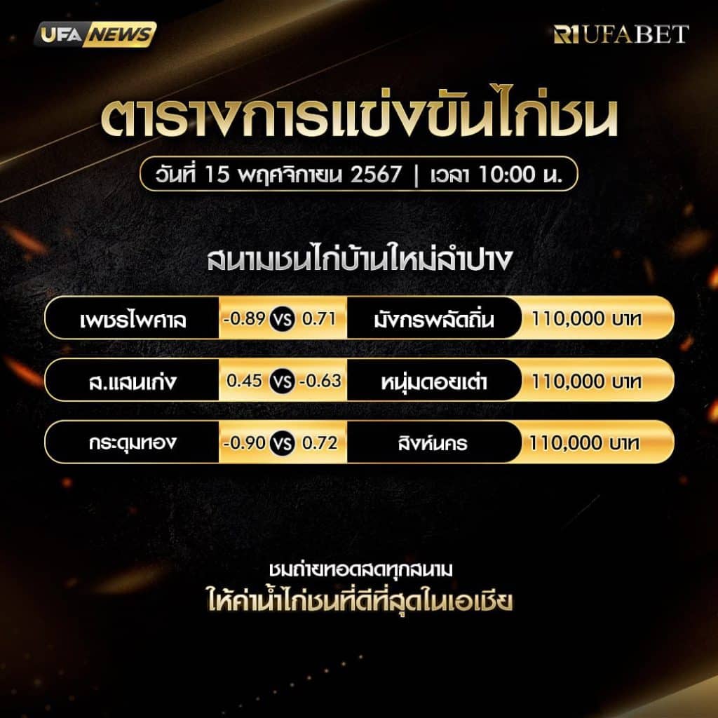 ตารางไก่ชน15-11-67