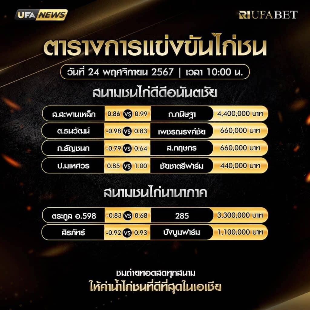 ตารางไก่ชน24-11-67