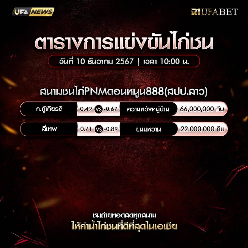 ตารางไก่ชน10-12-67