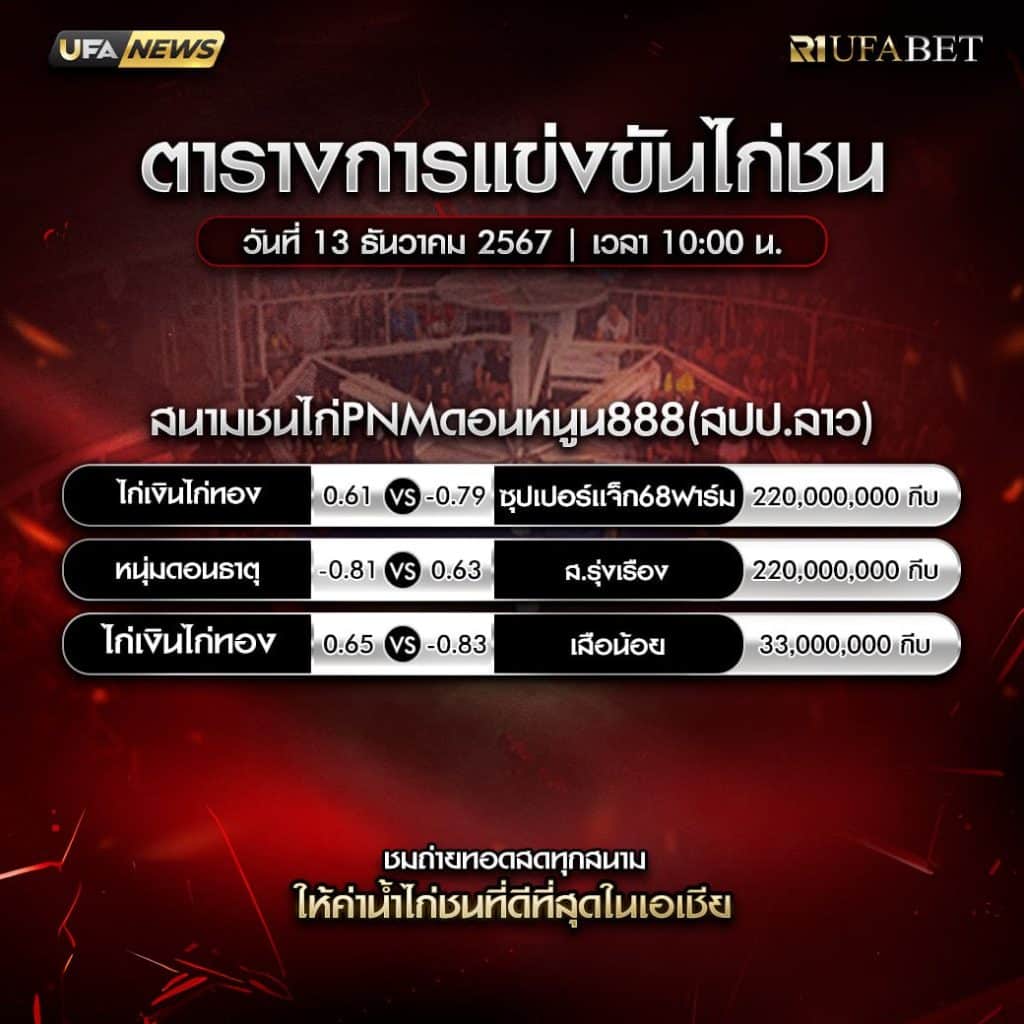 ตารางไก่ชน13-12-67